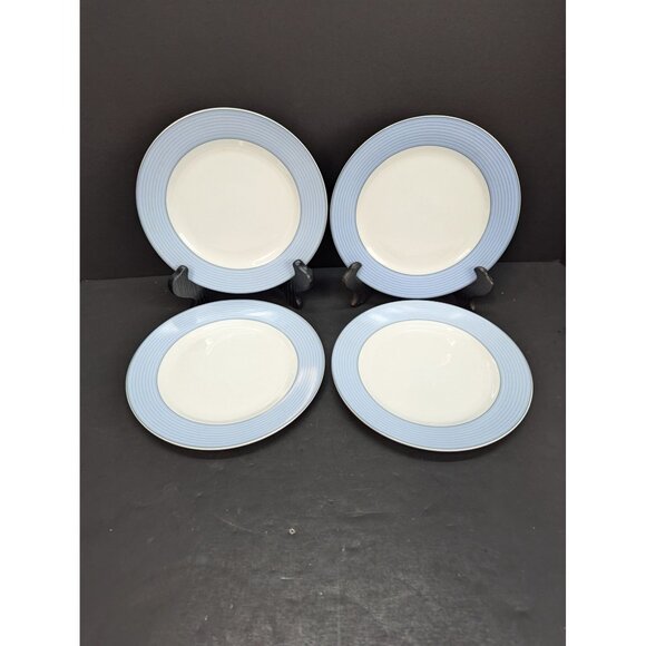 Germany Flirt by R&B Decor Happy Day Blue 7 1/2" Bread Plate Lot of 4 - Picture 1 of 7